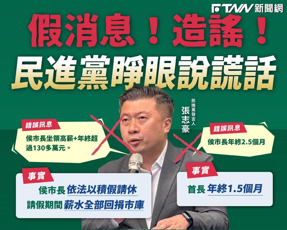 澄清侯友宜請假薪資回捐市庫 新北市府批賴清德領納稅錢跑選舉