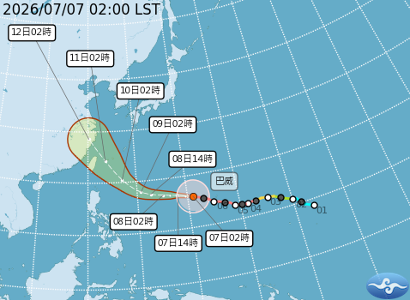 「風王」巴威來勢洶洶　吳德榮曝最新路徑：慎防致災性豪雨