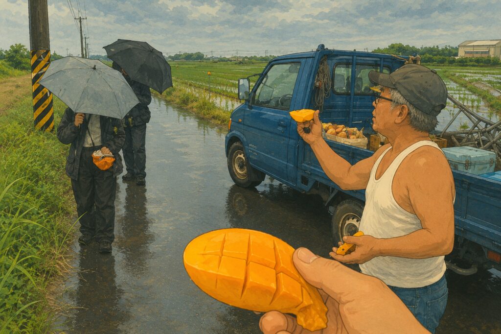 老外鄉間遇農民開車緊追「持刀餵食芒果」　台式熱情笑翻網友：不吃哩企跨麥
