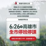 快訊／晨間通勤時間有顯著雨勢　高雄市長陳其邁凌晨宣布：26日全市停班課