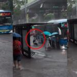 內湖公車亭淹成汪洋…學生慘摔積水裡「馬上起身做1事」　暖哭網畫面曝：他一刻都沒管自己