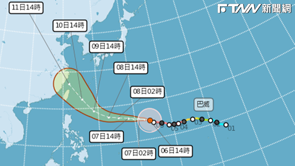 巴威暴風圈恐影響全台2／3陸地！陸上警報預估範圍、時間曝