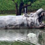 河馬雕像漂回湖面！　奇美博物館：也許只有法老才知道了